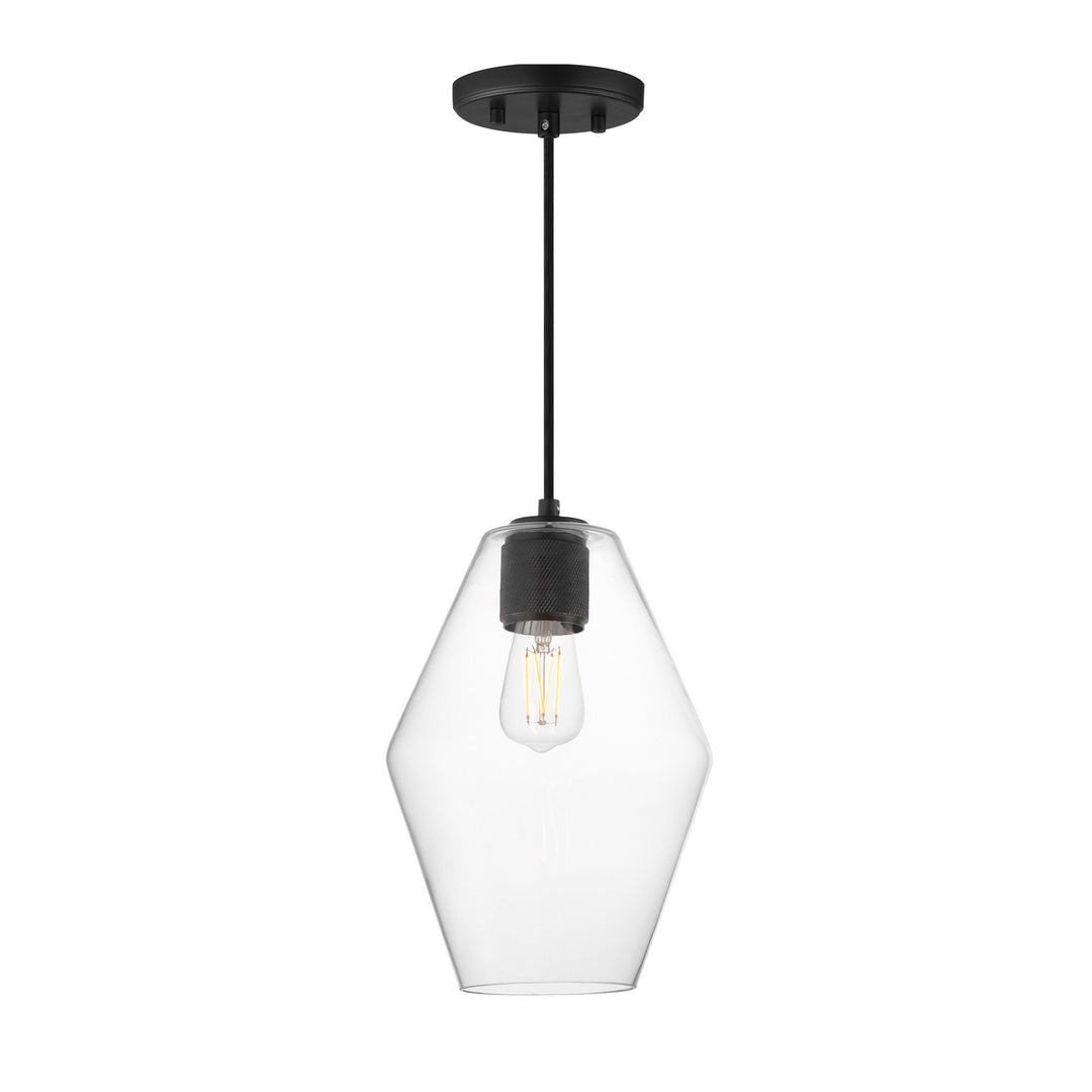 Maxim - 21335CLBK - One Light Mini Pendant - Geode - Black