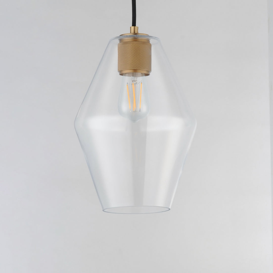 Maxim - 21335CLNAB - One Light Mini Pendant - Geode - Natural Aged Brass