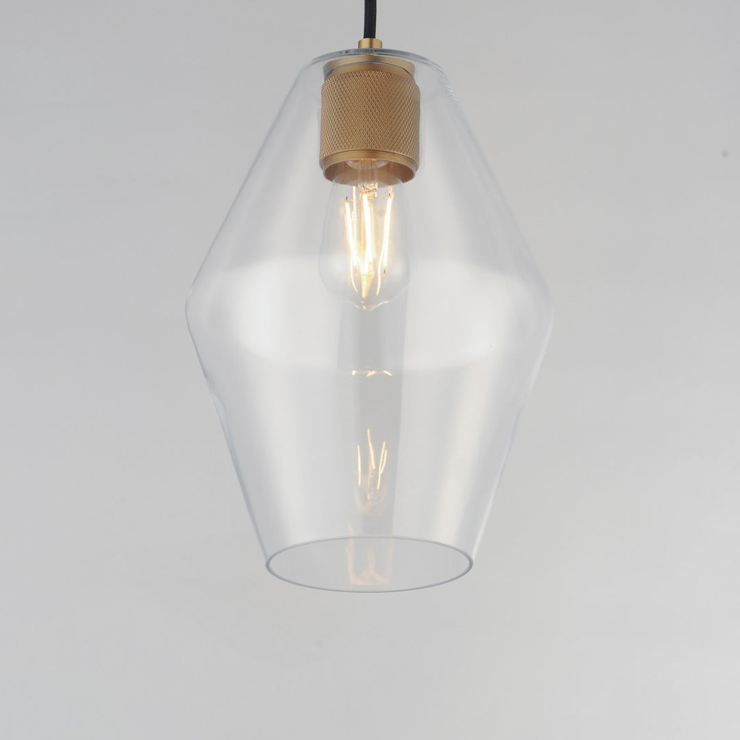 Maxim - 21335CLNAB - One Light Mini Pendant - Geode - Natural Aged Brass