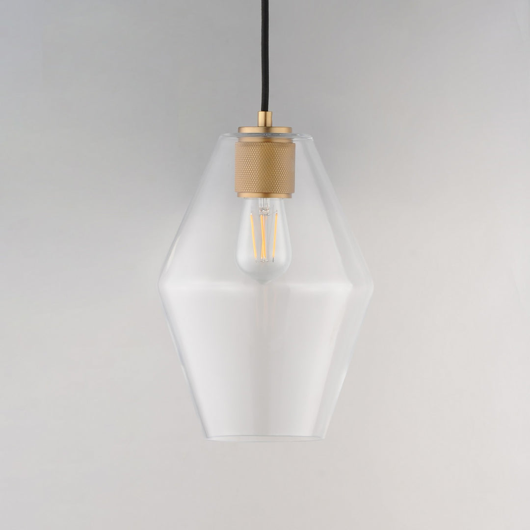 Maxim - 21335CLNAB - One Light Mini Pendant - Geode - Natural Aged Brass