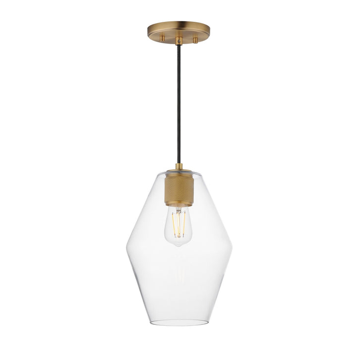 Maxim - 21335CLNAB - One Light Mini Pendant - Geode - Natural Aged Brass