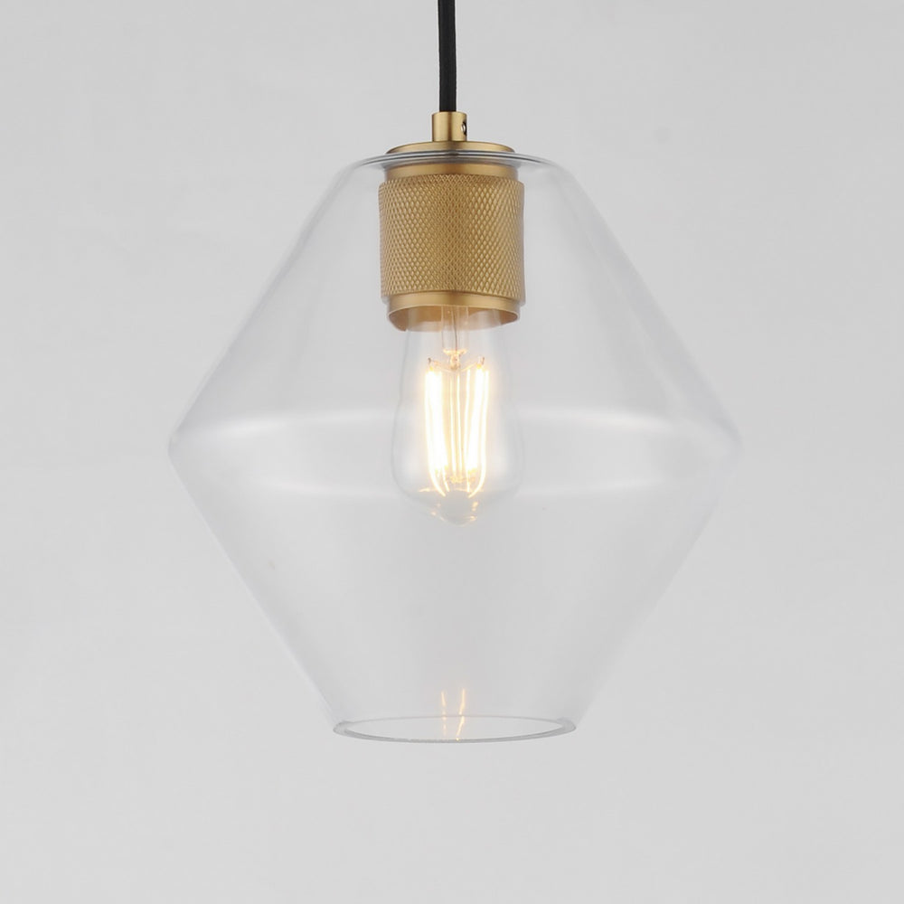 Maxim - 21336CLNAB - One Light Pendant - Geode - Natural Aged Brass