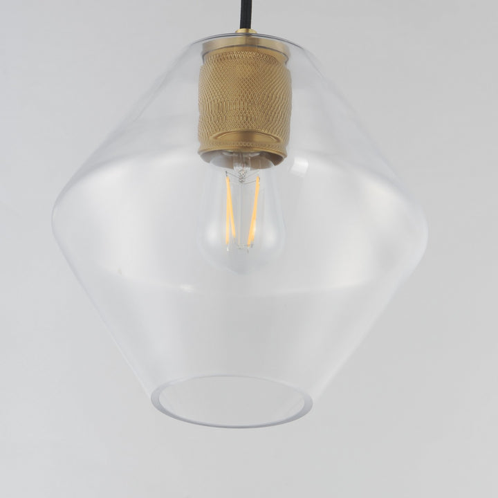Maxim - 21336CLNAB - One Light Pendant - Geode - Natural Aged Brass