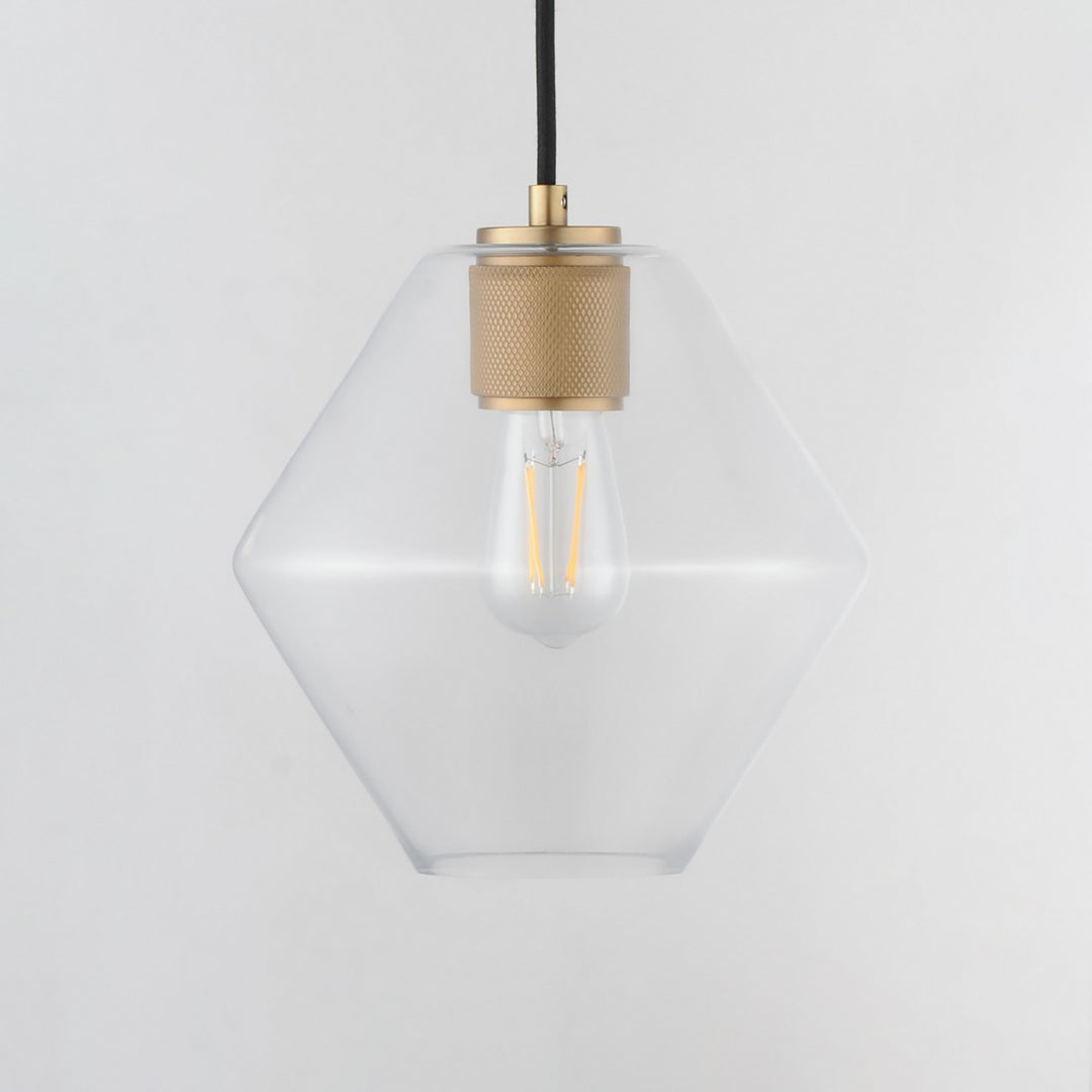 Maxim - 21336CLNAB - One Light Pendant - Geode - Natural Aged Brass
