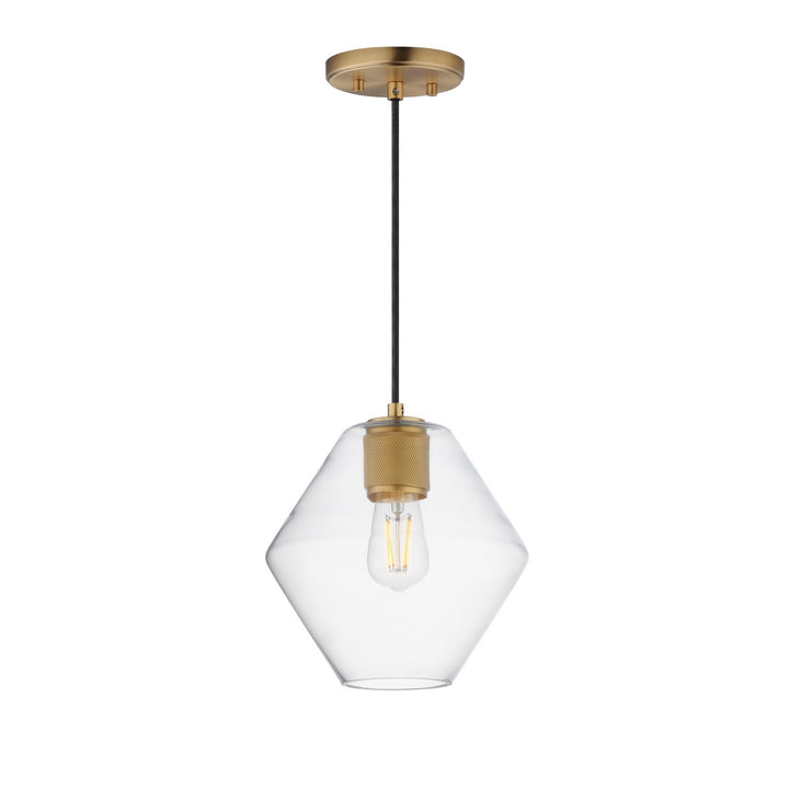 Maxim - 21336CLNAB - One Light Pendant - Geode - Natural Aged Brass
