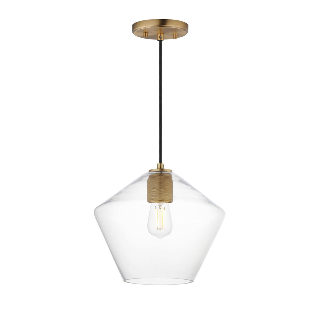 Maxim - 21337CLNAB - One Light Pendant - Geode - Natural Aged Brass