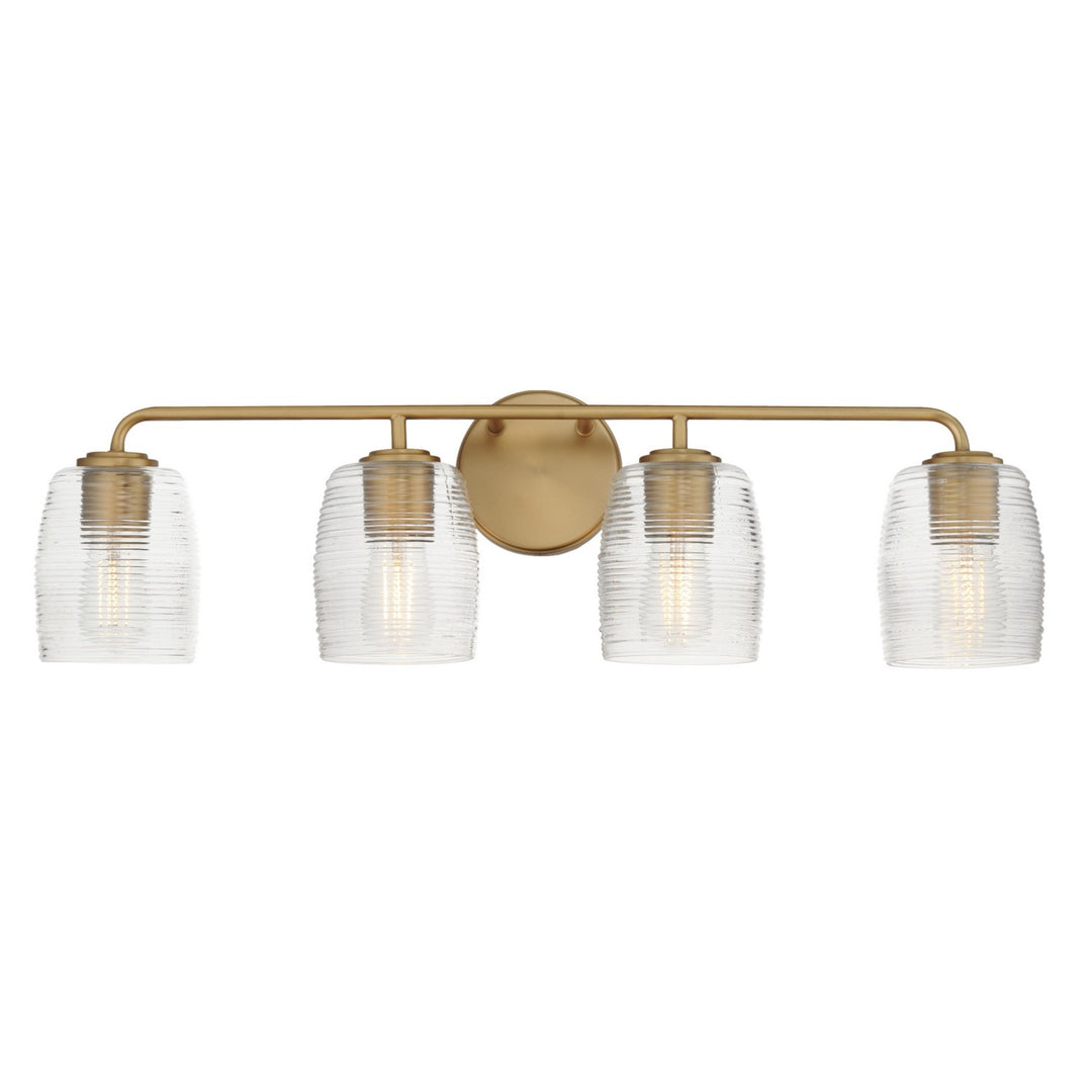 Maxim - 21414CRNAB - Four Light Bath Vanity - Honey - Natural Aged Brass