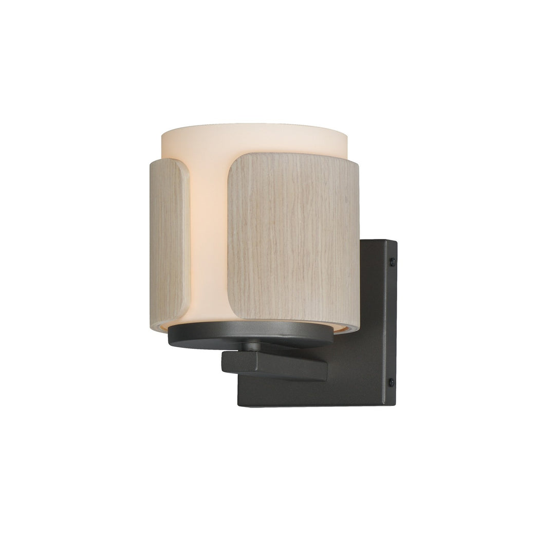 Maxim - 21711SWNWDCHL - One Light Wall Sconce - Draughtsman - Natural Wood/Charcoal