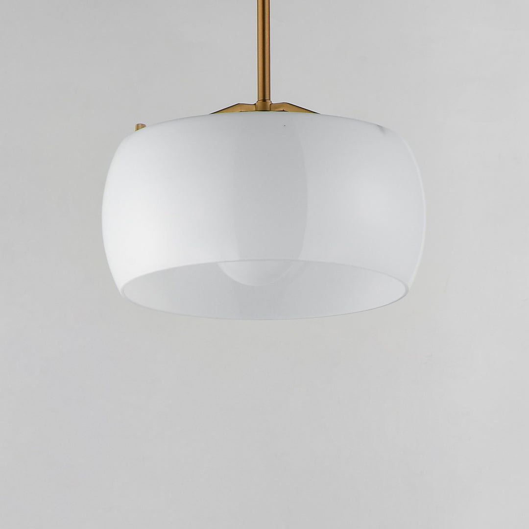 Maxim - 26141WTNAB - One Light Pendant - Glazed - White/Natural Aged Brass