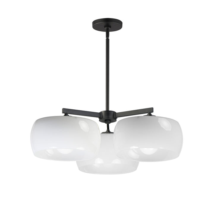 Maxim - 26143WTBK - Three Light Chandelier - Glazed - White / Black