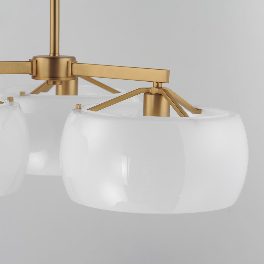 Maxim - 26143WTNAB - Three Light Chandelier - Glazed - White/Natural Aged Brass