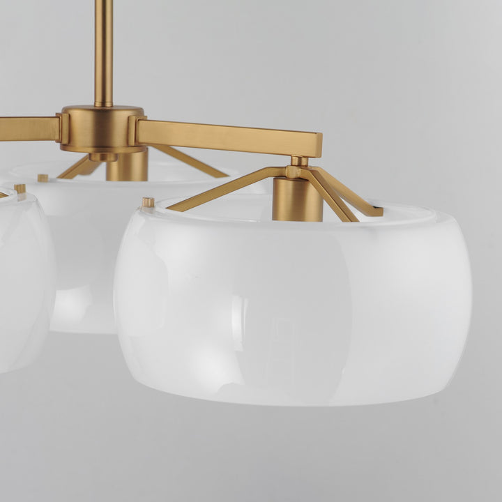 Maxim - 26143WTNAB - Three Light Chandelier - Glazed - White/Natural Aged Brass