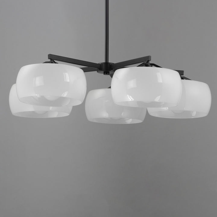 Maxim - 26145WTBK - Five Light Chandelier - Glazed - White / Black