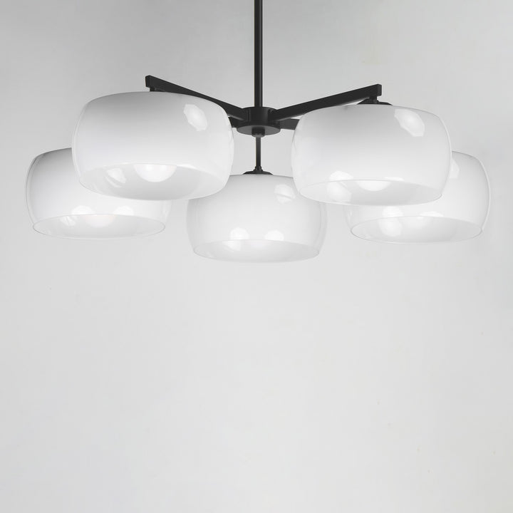 Maxim - 26145WTBK - Five Light Chandelier - Glazed - White / Black