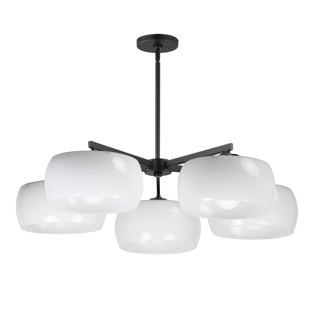 Maxim - 26145WTBK - Five Light Chandelier - Glazed - White / Black