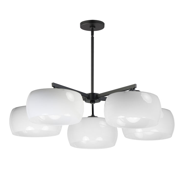 Maxim - 26145WTBK - Five Light Chandelier - Glazed - White / Black