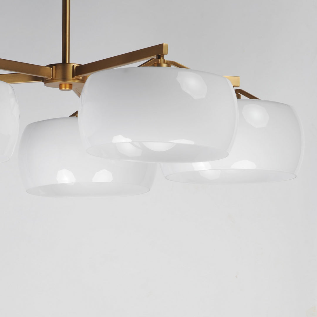 Maxim - 26145WTNAB - Five Light Chandelier - Glazed - White/Natural Aged Brass