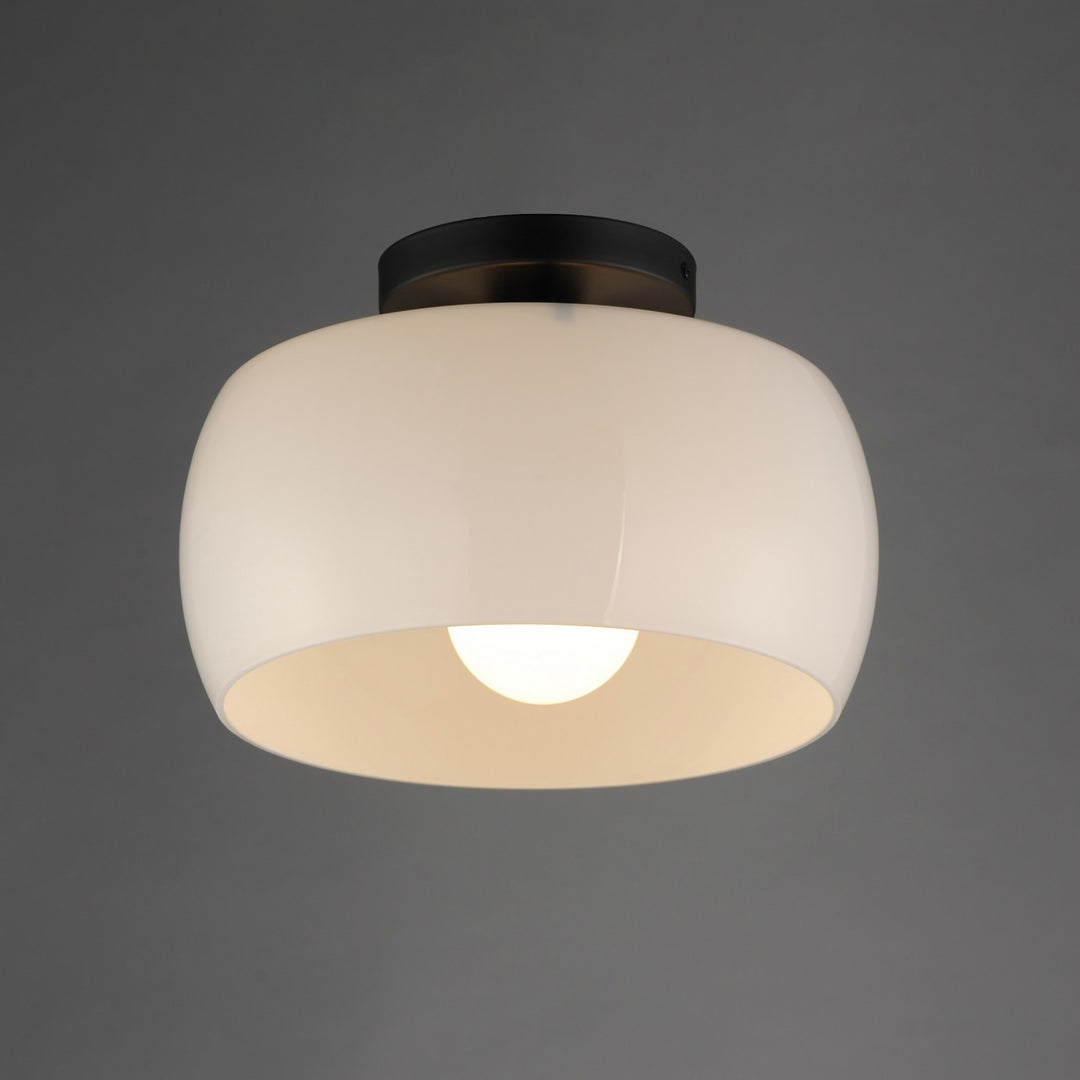 Maxim - 26149WTBK - One Light Flush Mount - Glazed - White / Black