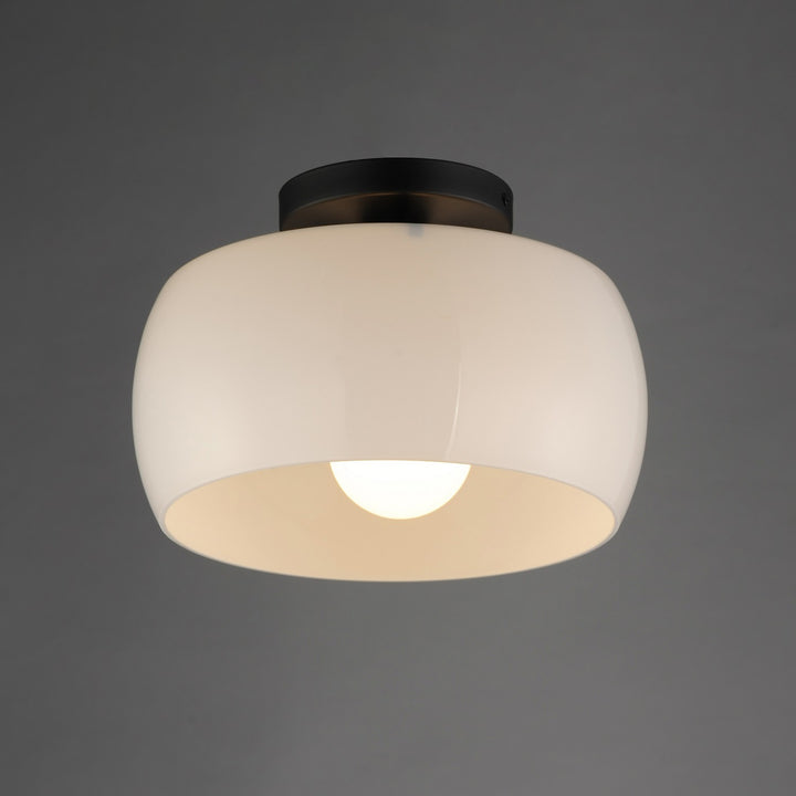 Maxim - 26149WTBK - One Light Flush Mount - Glazed - White / Black