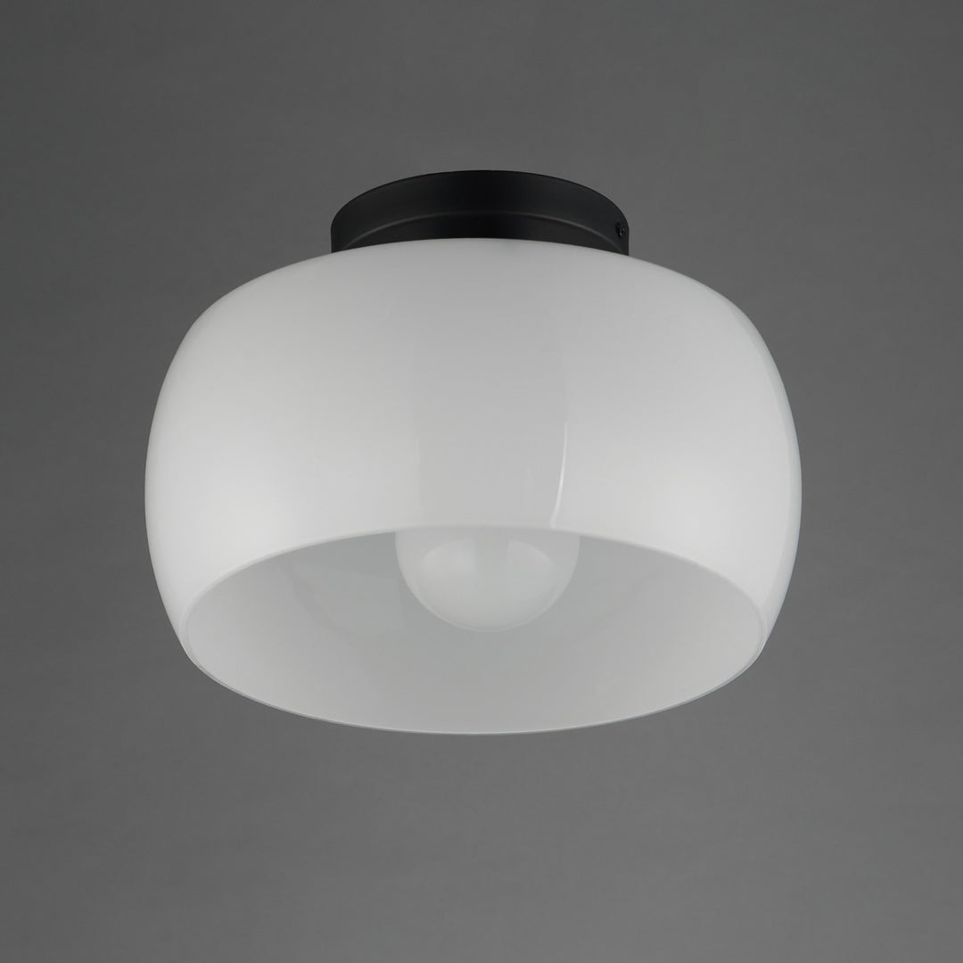 Maxim - 26149WTBK - One Light Flush Mount - Glazed - White / Black