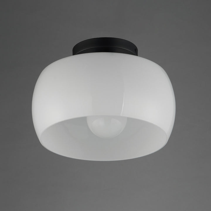 Maxim - 26149WTBK - One Light Flush Mount - Glazed - White / Black
