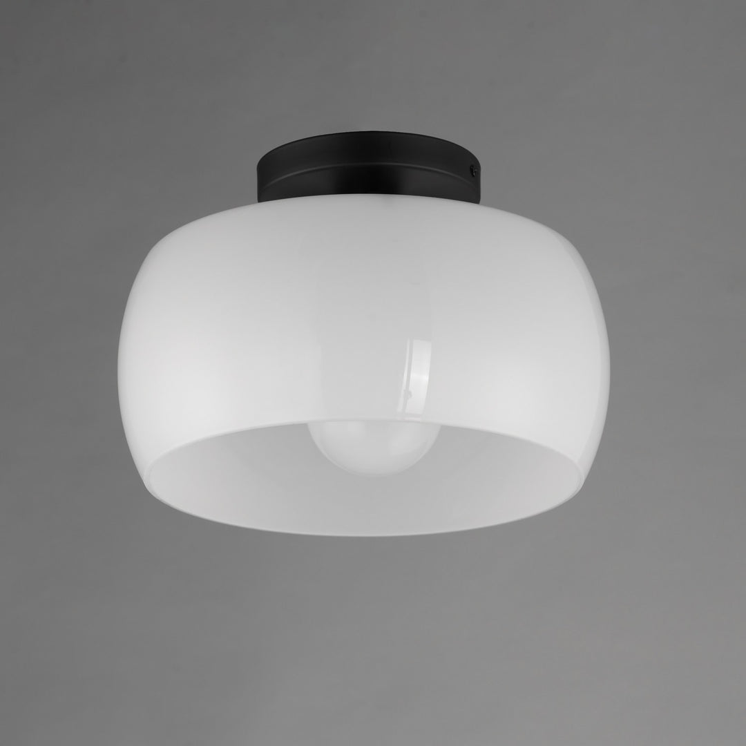 Maxim - 26149WTBK - One Light Flush Mount - Glazed - White / Black