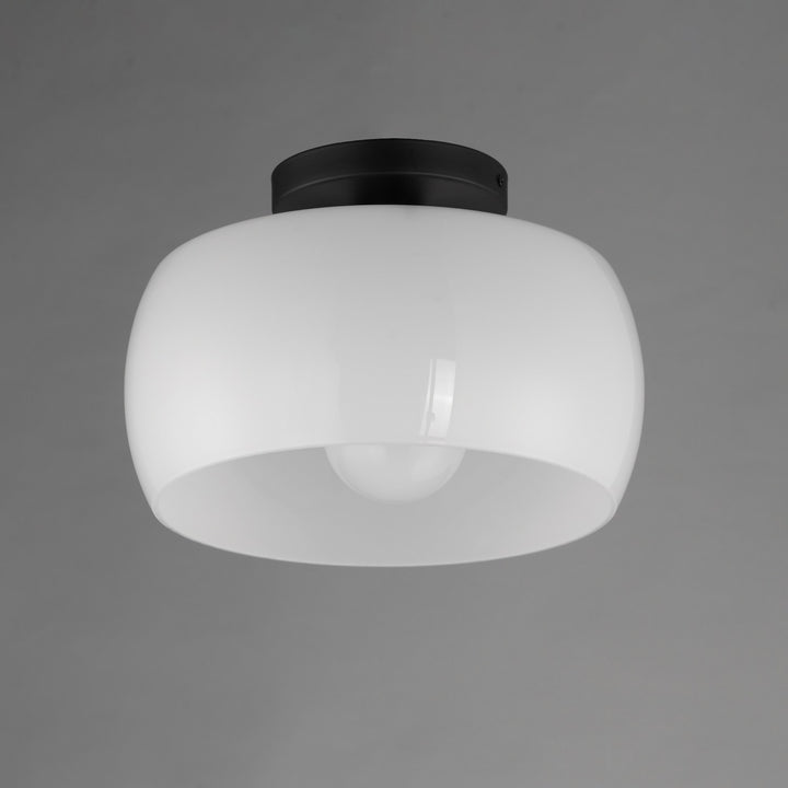 Maxim - 26149WTBK - One Light Flush Mount - Glazed - White / Black