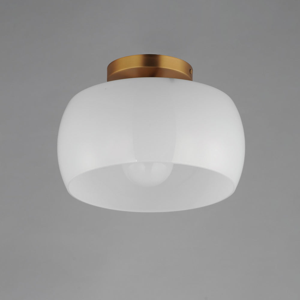 Maxim - 26149WTNAB - One Light Flush Mount - Glazed - White/Natural Aged Brass