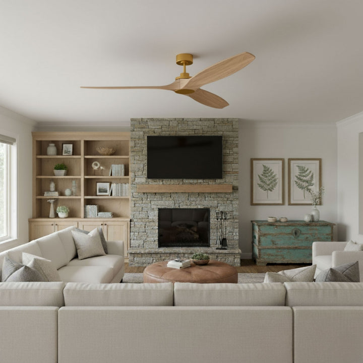 Visual Comfort Fan Canada - 3CLNSM70BBSWWO - 70" Ceiling Fan - Collins Smart 70 - Burnished Brass