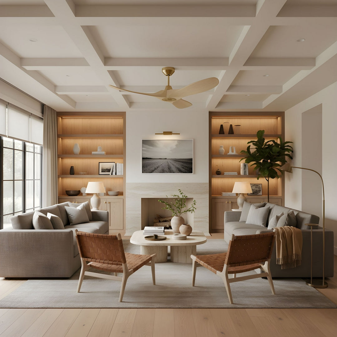 Visual Comfort Fan Canada - 3MAVSM44BBSWWO - 44" Ceiling Fan - Maverick - Burnished Brass