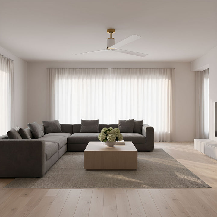 Visual Comfort Fan Canada - 3PESM66BBSD - 66" Ceiling Fan - Peel - Burnished Brass