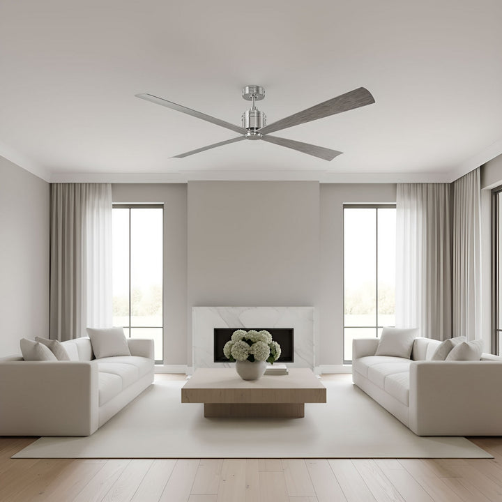 Visual Comfort Fan Canada - 4LNCR72BS - 72" Ceiling Fan - Launceton - Brushed Steel