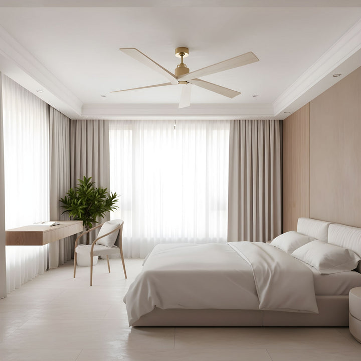 Visual Comfort Fan Canada - 5ASPR70BBSWWO - 70" Ceiling Fan - Aspen - Burnished Brass