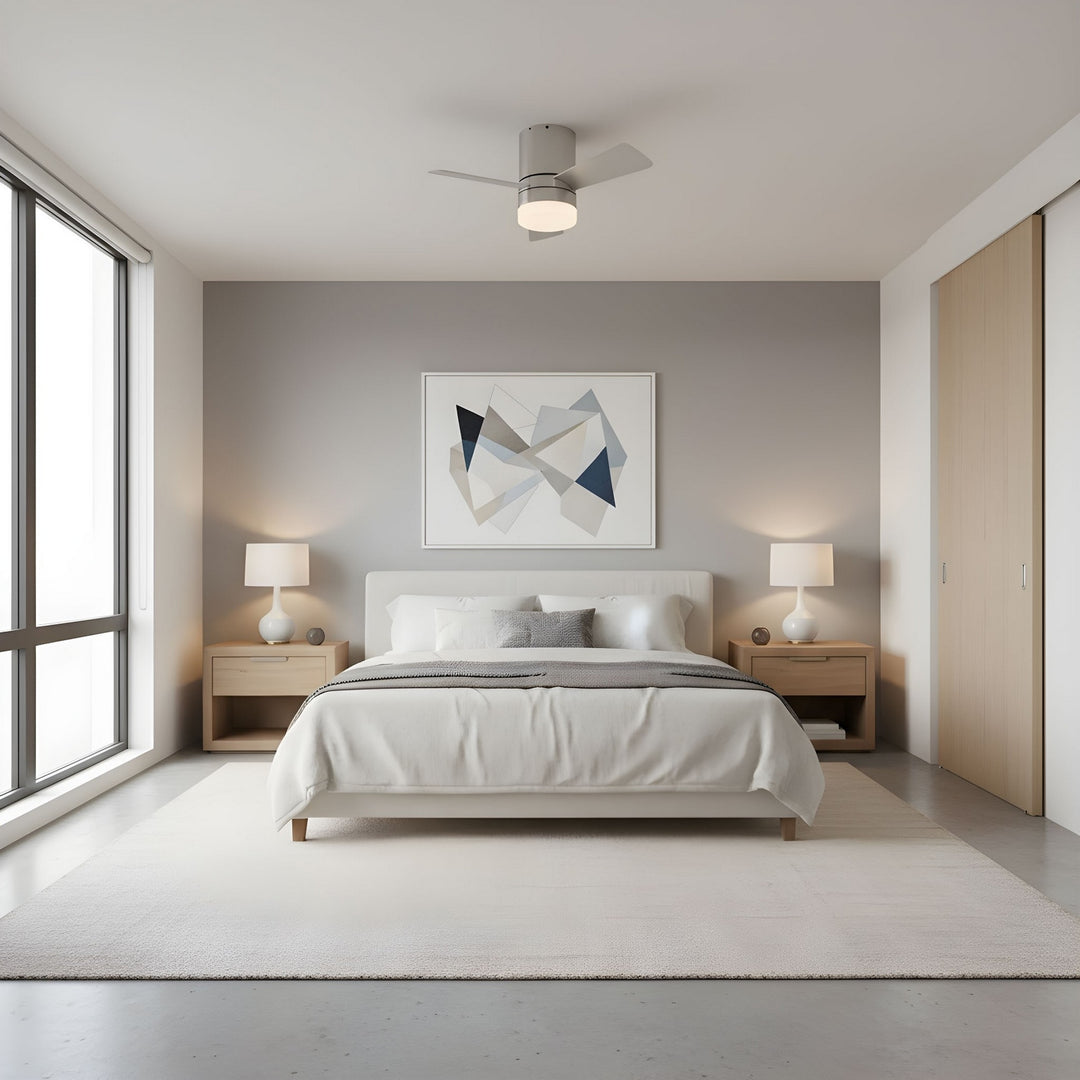 Generation Lighting Canada - 3ERHR32BSD - 32"Ceiling Fan - Era 32 Hugger LED - Brushed Nickel