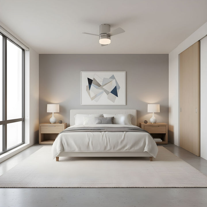 Generation Lighting Canada - 3ERHR32BSD - 32"Ceiling Fan - Era 32 Hugger LED - Brushed Nickel