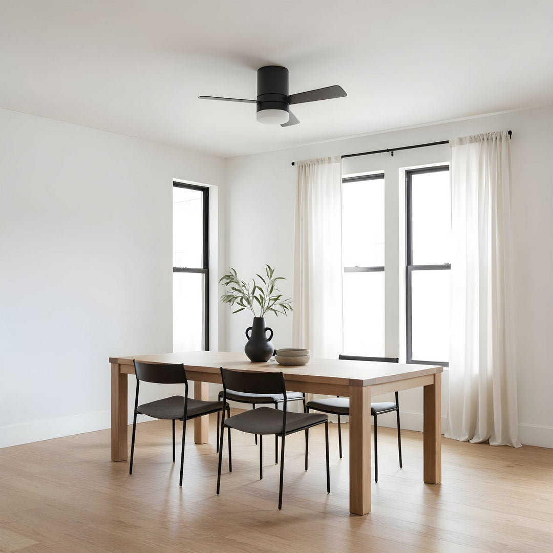 Generation Lighting Canada - 3ERHR32MBKD - 32"Ceiling Fan - Era 32 Hugger LED - Midnight Black