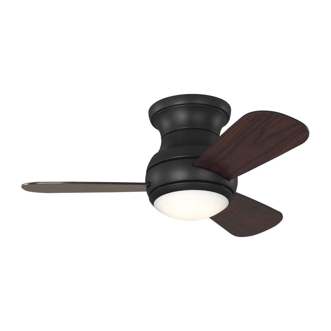 Generation Lighting Canada - 3OBSHR32MBKD - 32"Ceiling Fan - Orbis 32 Hugger LED - Midnight Black