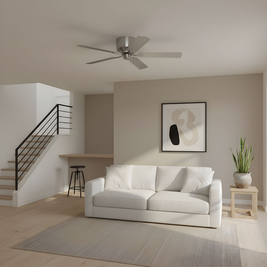 Generation Lighting Canada - 5LDH52BS - 52"Ceiling Fan - Linden 52 Hugger - Brushed Steel