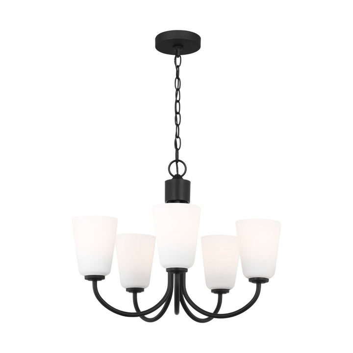 Generation Lighting Canada - GLC1115MBK - Five Light Chandelier - Miles - Midnight Black