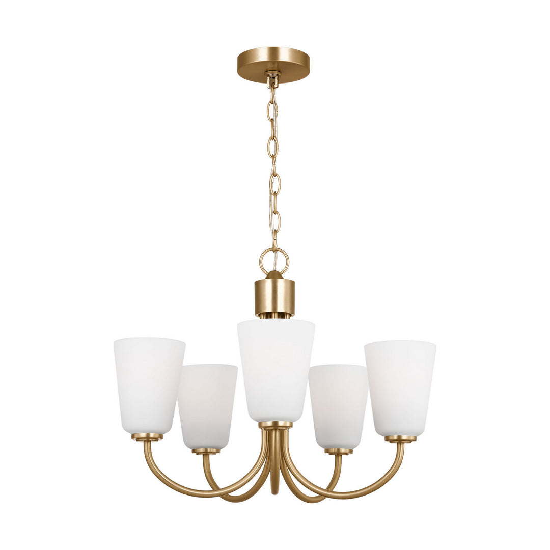Generation Lighting Canada - GLC1115SB - Five Light Chandelier - Miles - Satin Brass