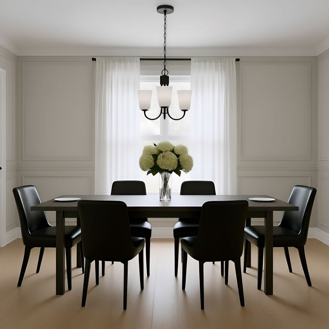 Generation Lighting Canada - GLC1123MBK - Three Light Chandelier - Miles - Midnight Black