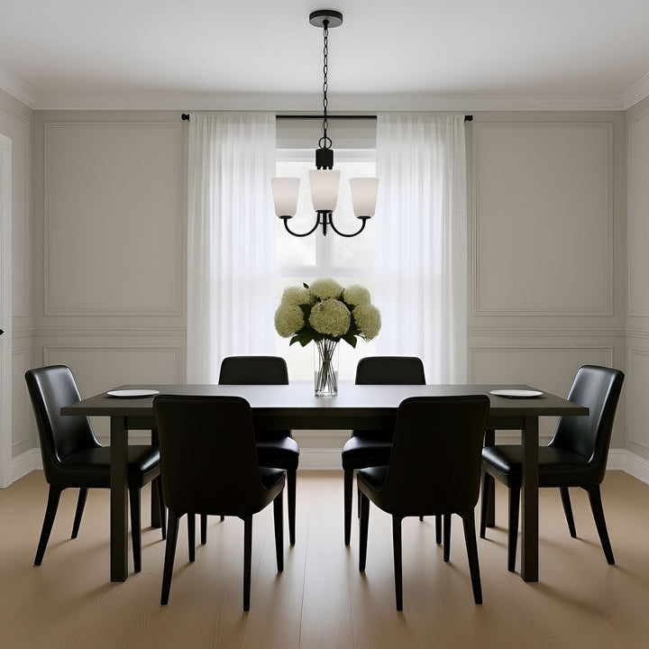 Generation Lighting Canada - GLC1123MBK - Three Light Chandelier - Miles - Midnight Black