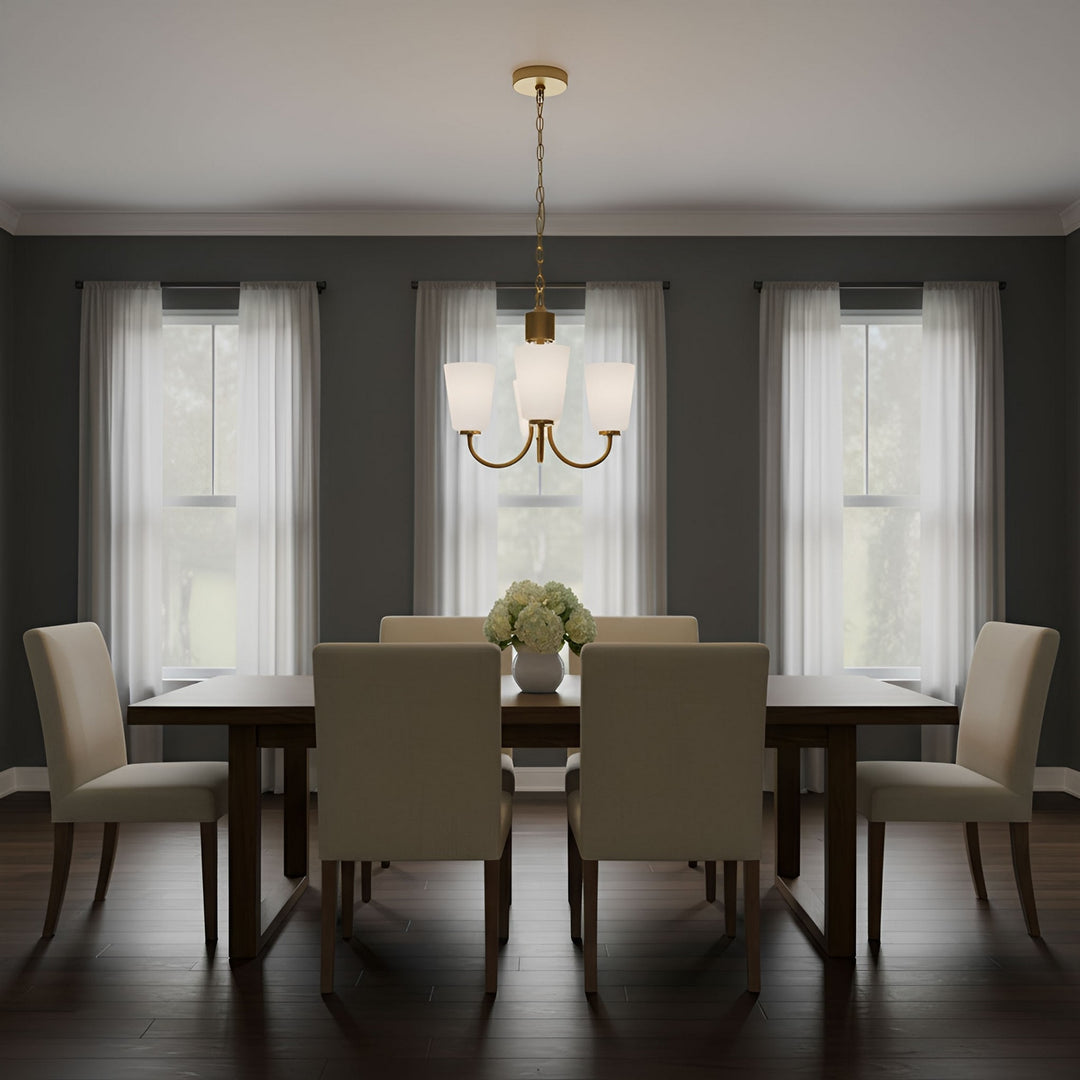 Generation Lighting Canada - GLC1123SB - Three Light Chandelier - Miles - Satin Brass