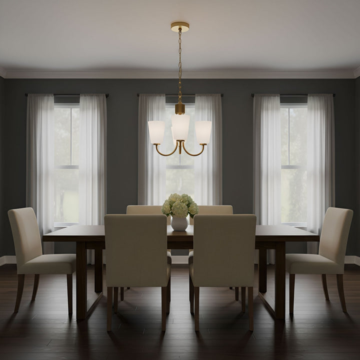 Generation Lighting Canada - GLC1123SB - Three Light Chandelier - Miles - Satin Brass