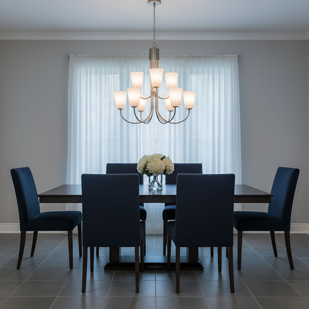 Generation Lighting Canada - GLC1139BS - Nine Light Chandelier - Miles - Brushed Nickel