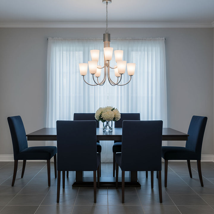 Generation Lighting Canada - GLC1139BS - Nine Light Chandelier - Miles - Brushed Nickel