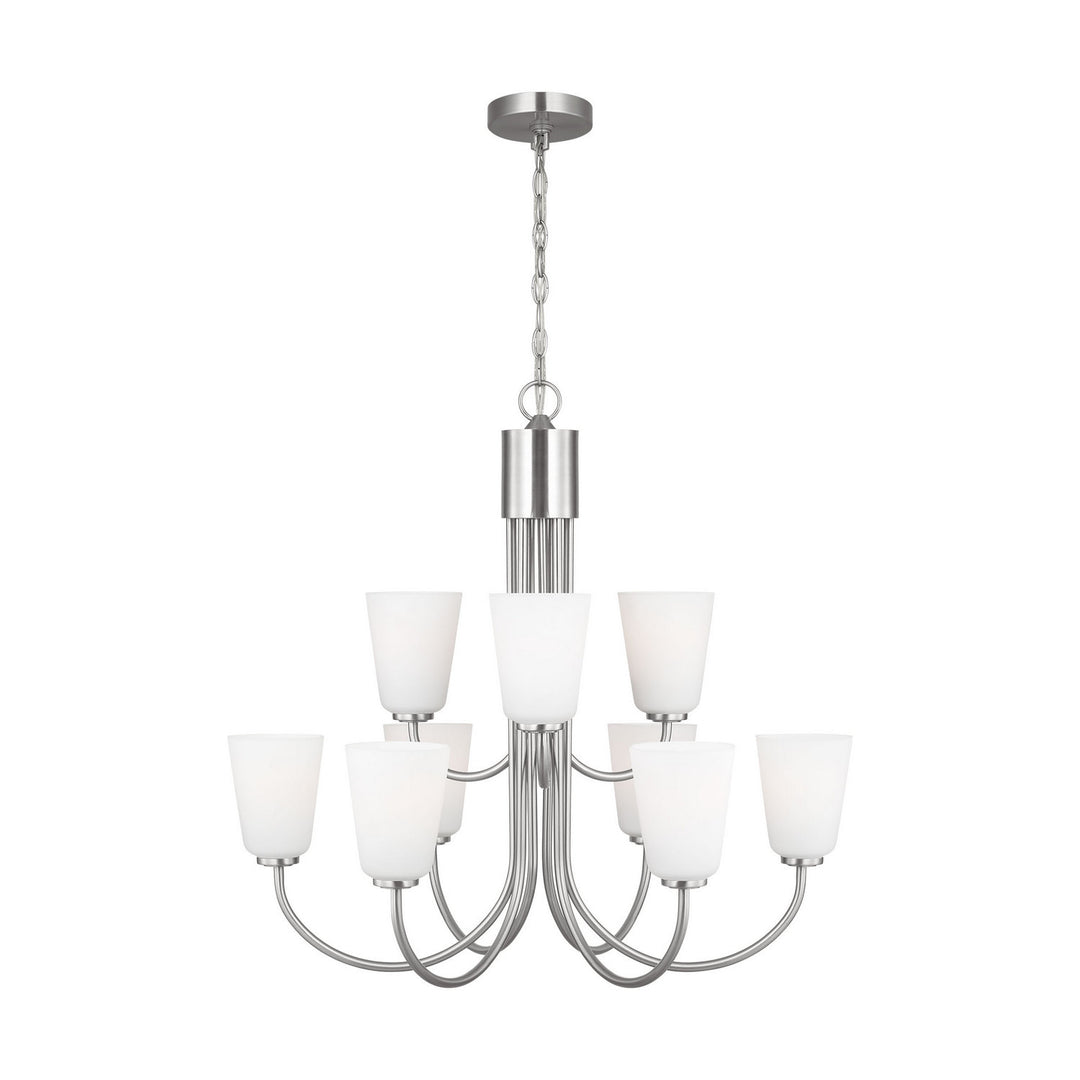 Generation Lighting Canada - GLC1139BS - Nine Light Chandelier - Miles - Brushed Nickel