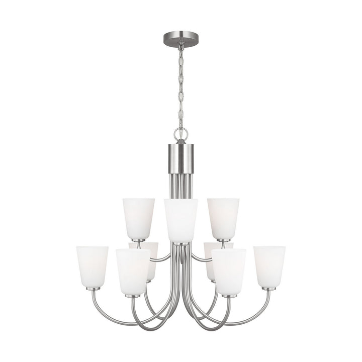 Generation Lighting Canada - GLC1139BS - Nine Light Chandelier - Miles - Brushed Nickel
