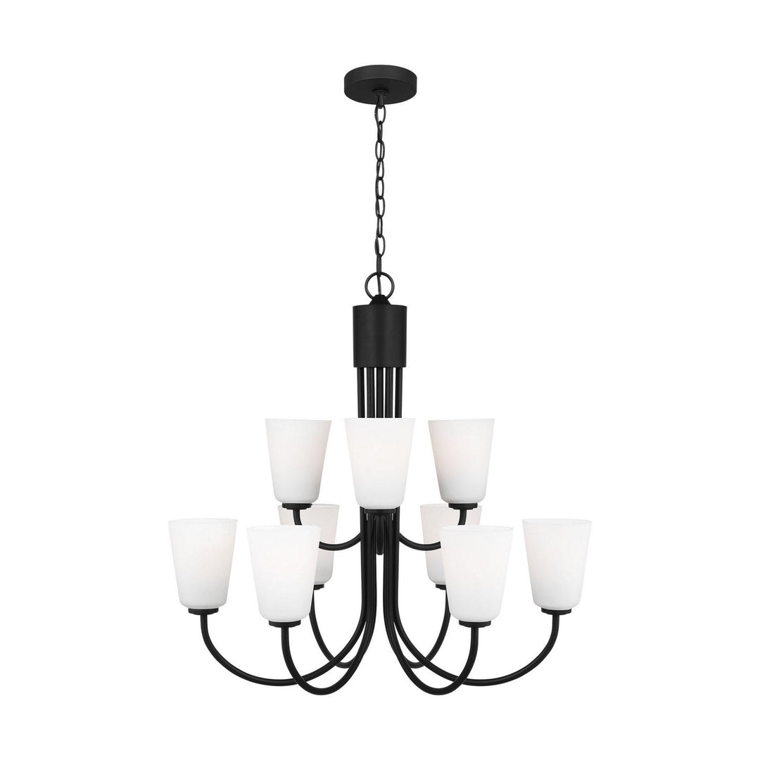 Generation Lighting Canada - GLC1139MBK - Nine Light Chandelier - Miles - Midnight Black
