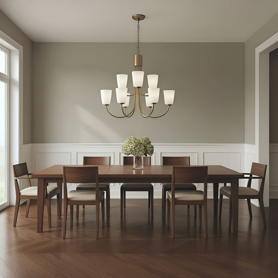Generation Lighting Canada - GLC1139SB - Nine Light Chandelier - Miles - Satin Brass